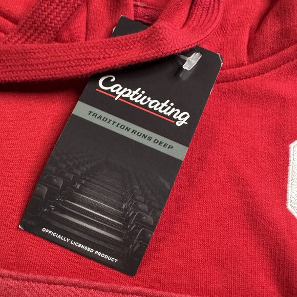 Oklahoma Sooners Fleece Hoodie Men’s L Crimson OU Logo Spellout Captivating New - Picture 6 of 11